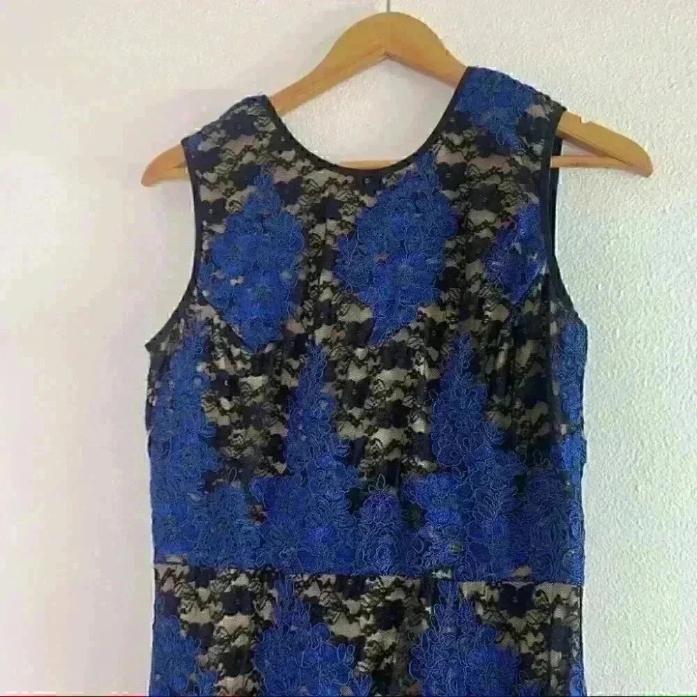 Donna Rocco black blue nude lace sheath dress 10 - Picture 4 of 9